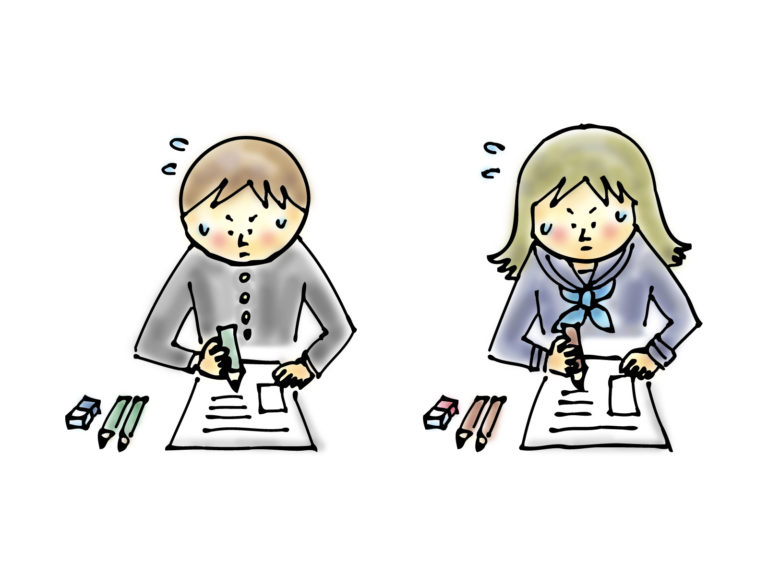 テストを受ける学生