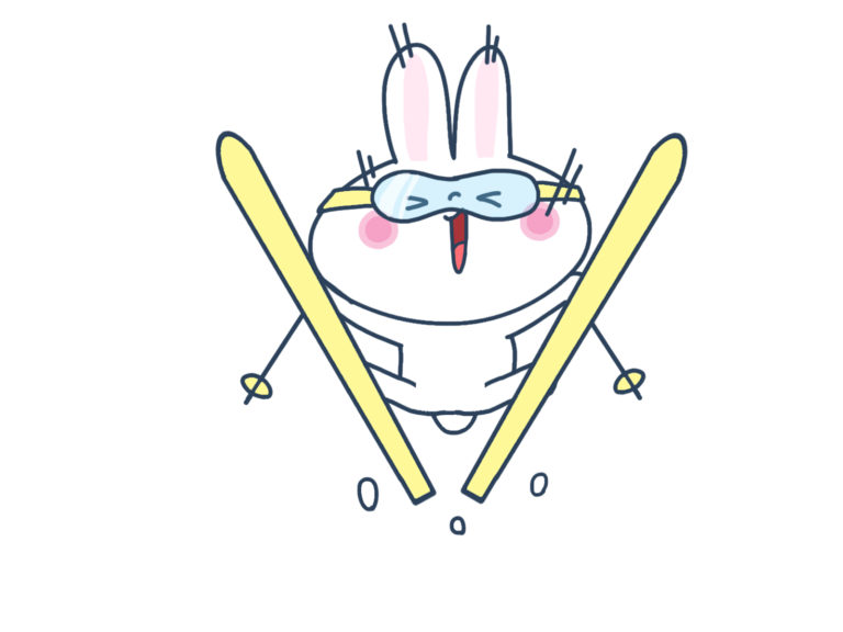 スキージャンプするうざぎ