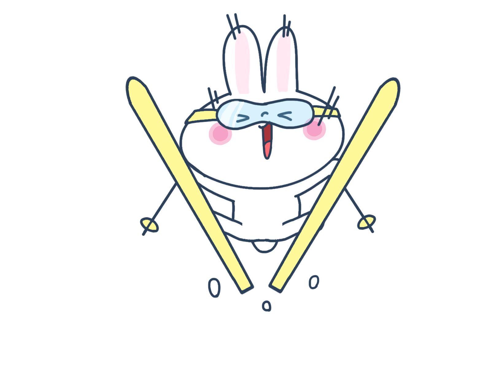 スキージャンプするうざぎ