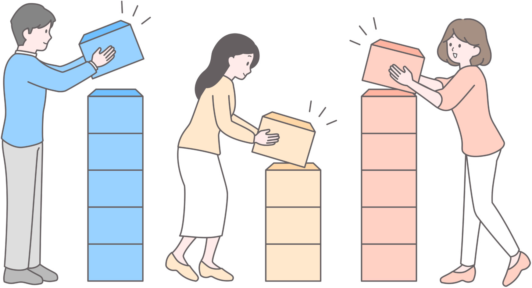 ブロックを積み上げる人