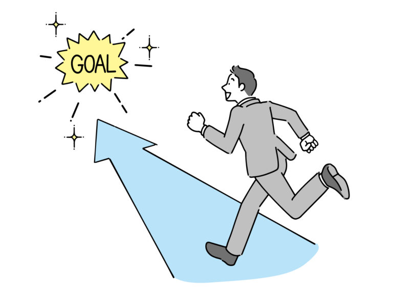 ゴールに向かって走る人