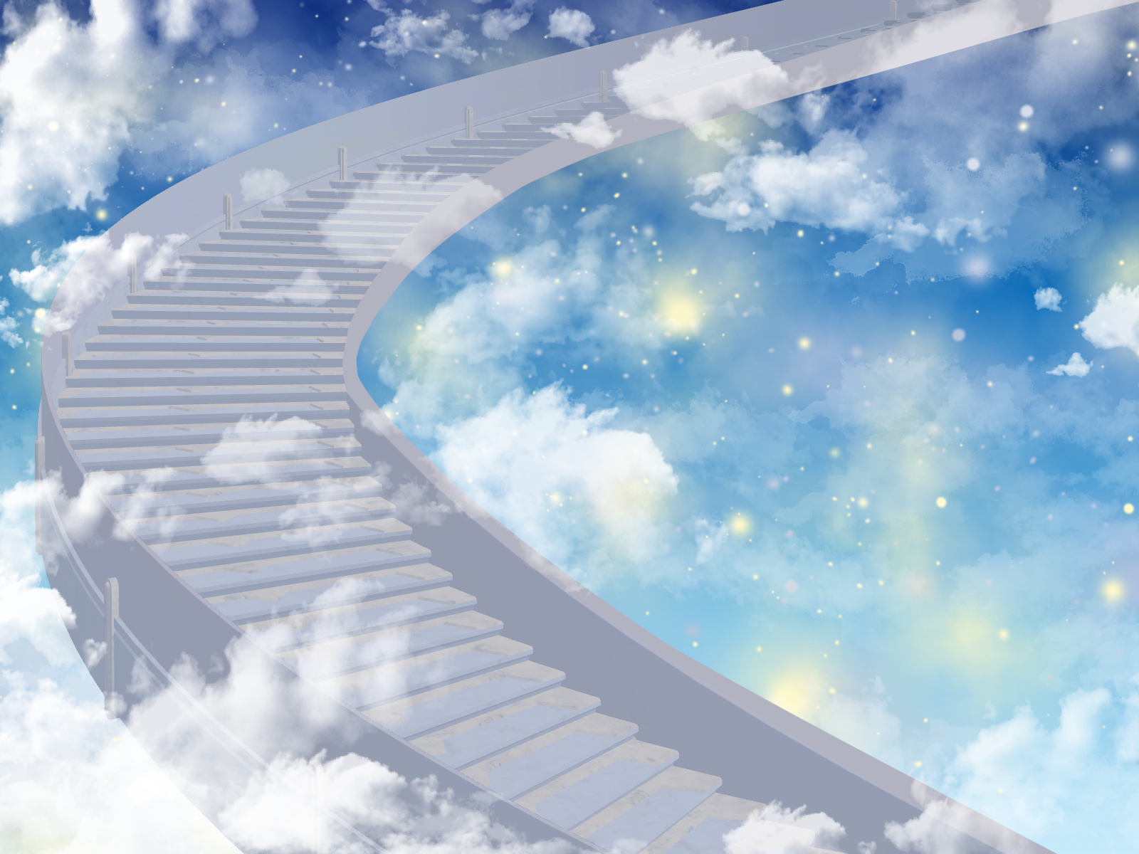 空に伸びる螺旋階段